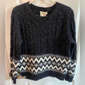 MOON RIVER ANTHROPOLOGIE cable knit cozy soft sweater crewneck M EUC